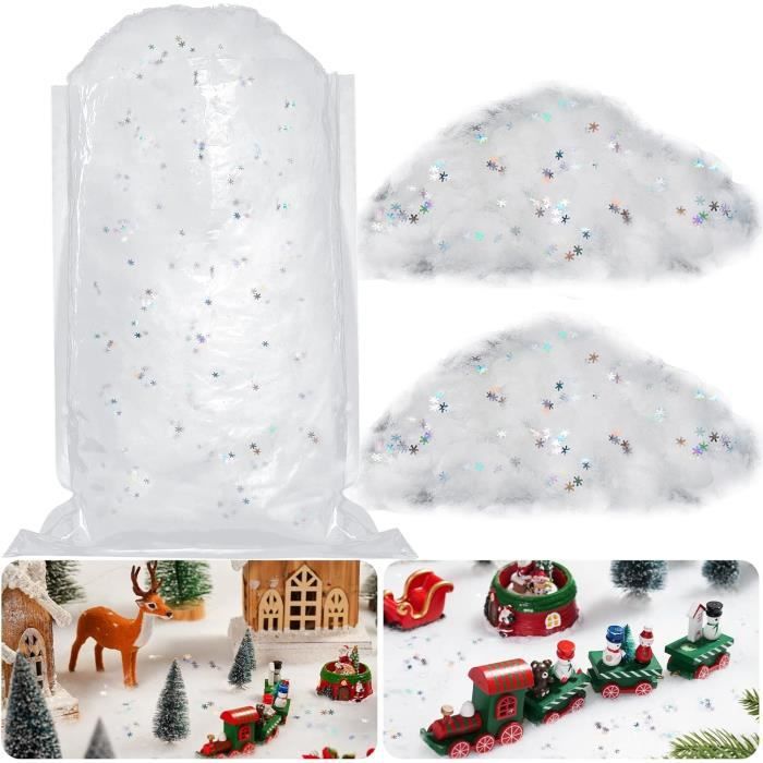 Fausse Neige De Noël Neige Artificielle Moelleuse Avec Confettis De Flocon De Neige De Noël À