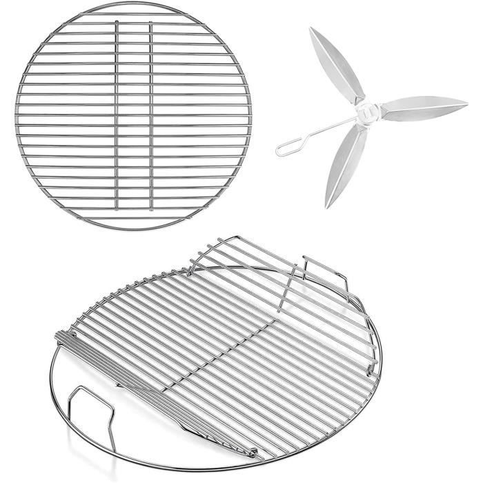 Onlyfire Grille BBQ Plancha 54,5 Cm 2-en-1 Pour Weber 57 Cm – Céramique Antiadhésive + Grille Saisie | Rechange Charbon Kettle – Cuisson Polyvalente Sans Coller