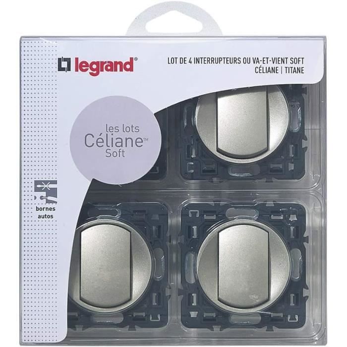 Legrand Celiane Double Interrupteur Ou Va-et-vient Céliane 10A Avec Enjoliveur Double Interrupteur Legrand