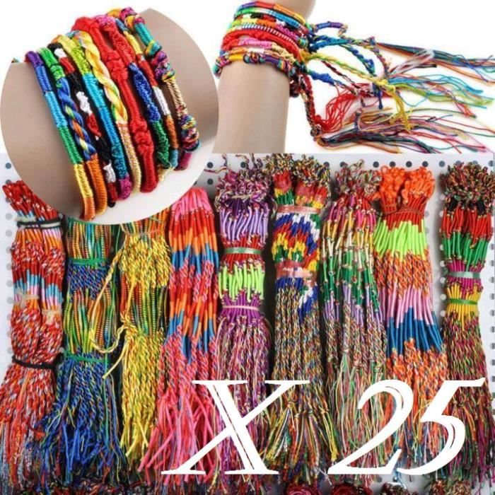 Lot de Bracelets Brésiliens Coton Revendeur Grossiste lot 10 ou 20 Amitié vert