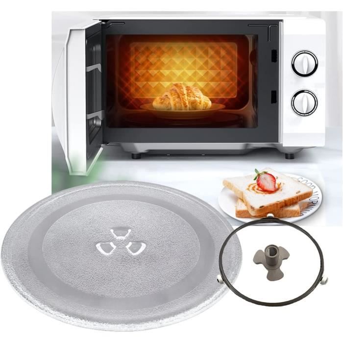 Kit de Plateau tournant en Verre Circulaire Compatible, avec coupleur et Anneau de Plateau