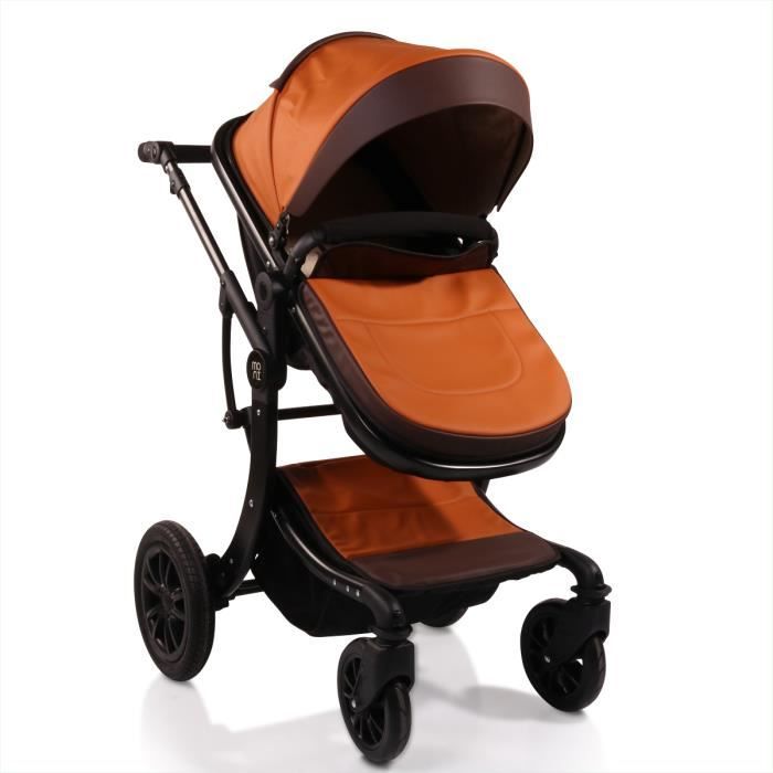 Poussette combinee Cangaroo SOFIE Hamac reversible Habillage pluie Marron Cdiscount Puericulture Eveil bebe