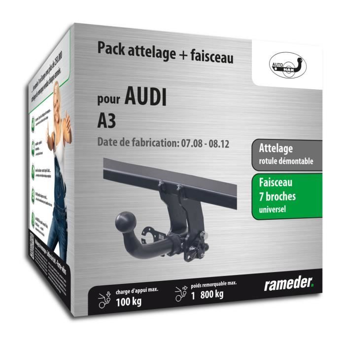 Attelage - Audi A3 - 11/06-08/12 - rotule démontable - AUTO-HAK - Faisceau universel 7 broches