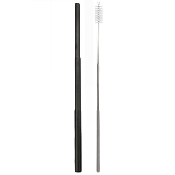 Yerba Mate Bombilla Cuillère à paille en acier inoxydable avec filtre à long manche pour boire du thé en vrac, de la soupe, des boissons, du café avec brosse de nettoyage (noir Yerba Mate Bombilla Cuillère à paille en acier inoxydable avec filtre à long manche pour boire du thé en vrac, de la soupe, des boissons, du café avec brosse de nettoyage (noir