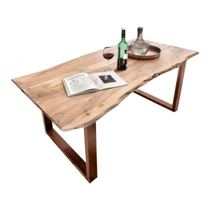 Table De Salle A Manger Rustique 240x100 Cm En Bois Massif Avec