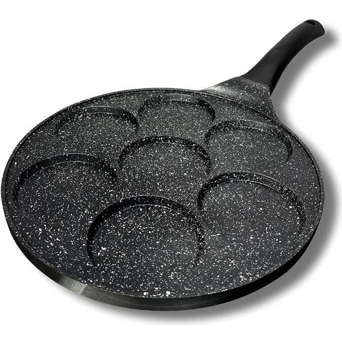 cflagrant® poêle à pancakes 26cm façon pierre tous feux dont induction sans pfoa cuisson sans matière grasse revêtement antiha[108]