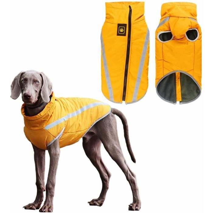 Manteau pour Chien, Manteau imperméable pour Chien, Veste d'hiver Chaude avec réfléchissant et Trou de Harnais. Taille：XL.