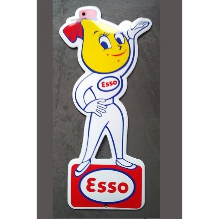 Plaque Tôle émaillée Esso Tiger Oil - 20x30 Cm - Déco Garage Rétro Station-service