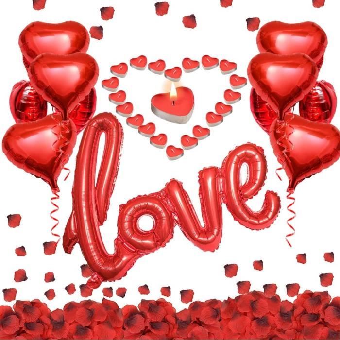 Romantique Decorations Set 50 Bougies En Forme De Coeur 1000 Petales De Rose Rouge 1 Ballon Love Xxl 10 Amour Coeur Feuille D 187 Cdiscount Maison Romantique Decorations Set 50 Bougies En Forme De Coeur 1000 Petales De Rose Rouge 1 Ballon Love Xxl 10 Amour Coeur Feuille D 187 Cdiscount Maison