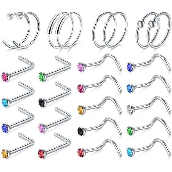 Boucles D'Oreilles 16 G En Acier Inoxydable Pour Septum