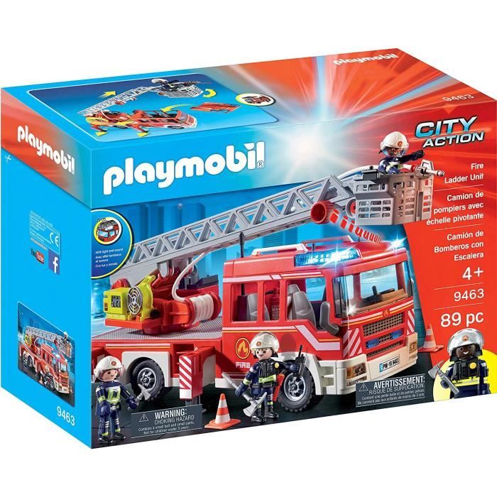 Playmobil - Camion de pompiers avec échelle pivotante - 9463 - Cdiscount  Jeux - Jouets