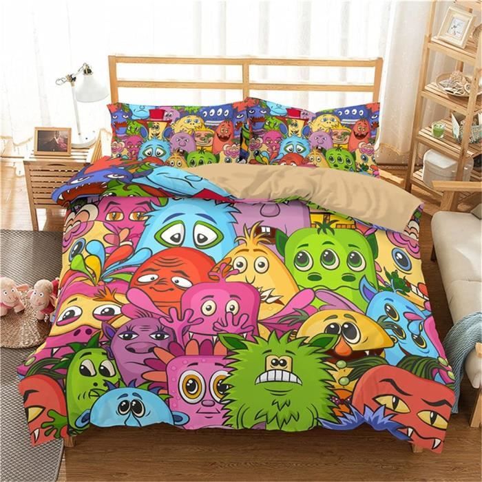 Parure De Lit Enfant Imprimé Ciel étoilé 3D - Housse De Couette + Taie Microfibre Douce - Taille 140x200 Cm (coloré)