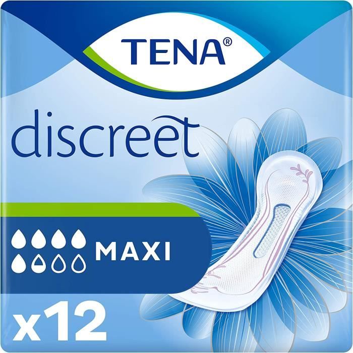 Tena Femme Tena Lady Discreet Maxi Night Lot De 8 Packs De 6 Serviettes Hygiéniques Pour Incontinence De Protection Fuite Urinaire Femme