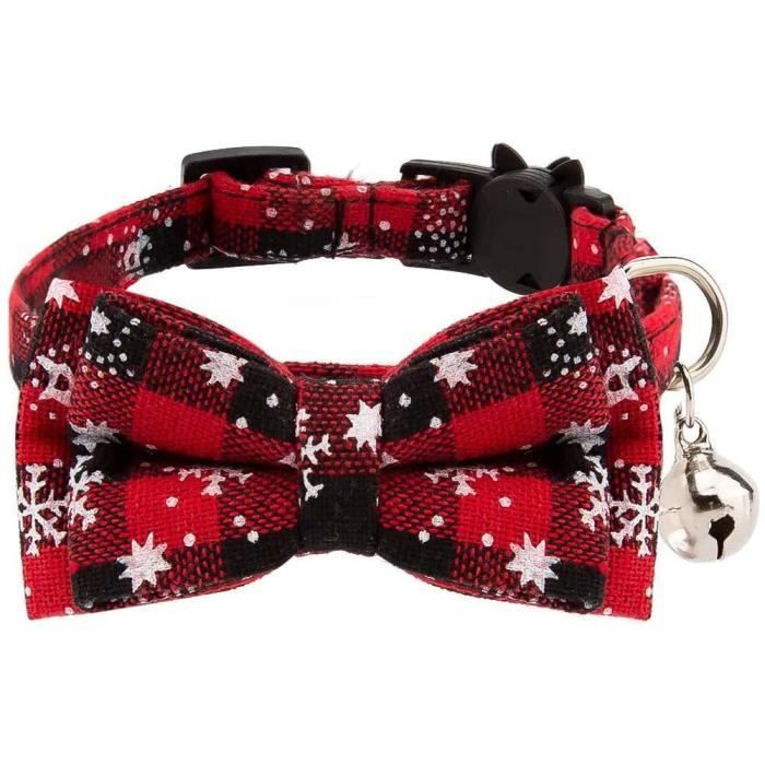 Collier De Noel Pour Chat Avec Nœud Papillon Mignon Et Clochette Reglable De Securite Pour Chatons Chatons Chiots 8 Cdiscount