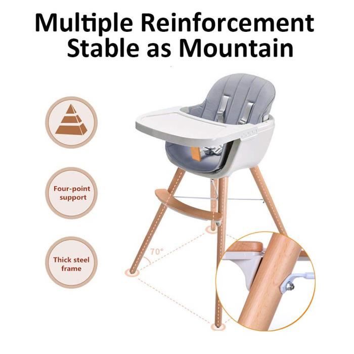 Chaise Haute Pour Bébé Enfant Réglable Avec Harnais 5 Points, De La