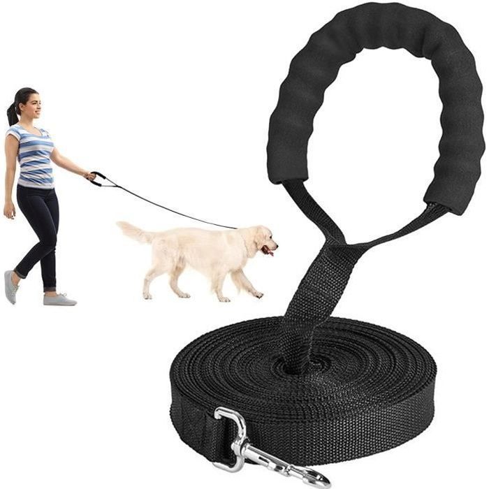 Meilleurs prix pour Laisse de Dressage pour Chien - 10 m de Long - en Nylon - pour Grands Chiens - avec poignée rembourrée Confortable - pour Le Suivi