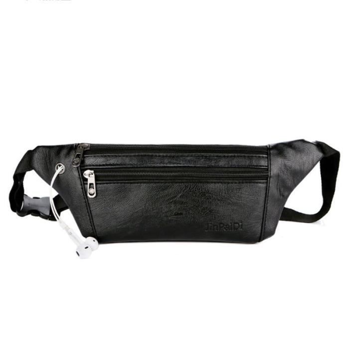 Sac Banane Cuir Véritable Homme – Fanny Pack Vintage Tendance, Ceinture Poitrine Épaule, Multi-Poches, Café, Idéal Voyage Randonnée Sport