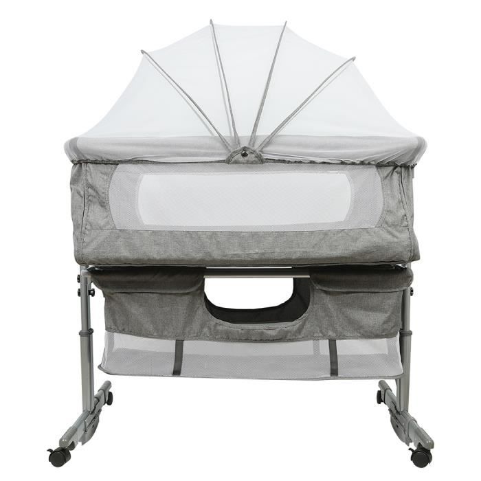 Lit Bebe Avec Matelas Lit Cododo Calidoo - Berceau Bébé Réglable Avec Moustiquaire Cododo Calidoo 1-36 Mois