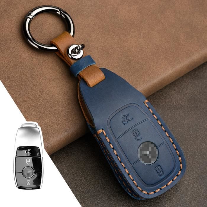 Bleu-A - Porte clés de voiture en cuir véritable, housse pour clé de voiture,  pour mercedes benz W203 W210 W2 - Cdiscount Bagagerie - Maroquinerie