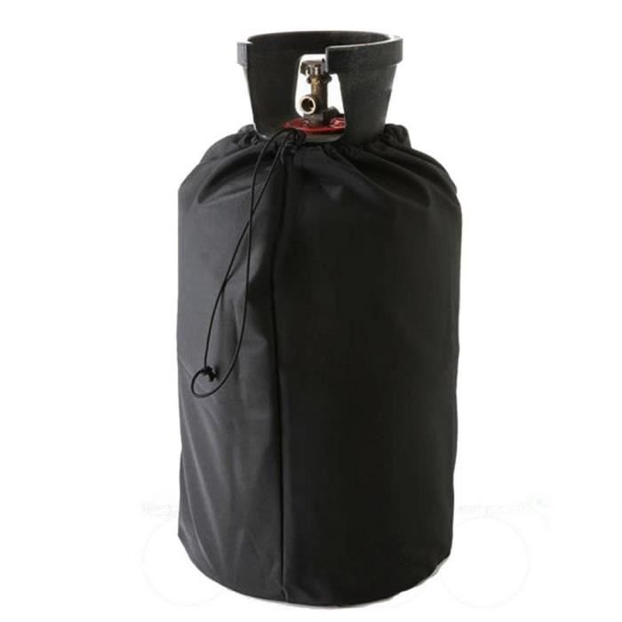 Housse de protection étanche noire pour couvercle de bouteille de gaz BBQ