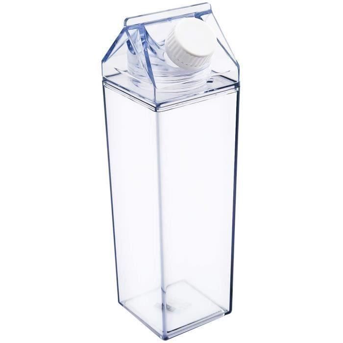Gobelet carré en plastique transparent avec ULà lait, bouteille d