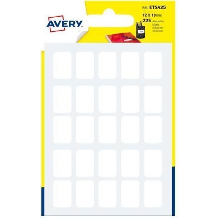 Avery Étiquette autocollante blanc (pack de 225)
