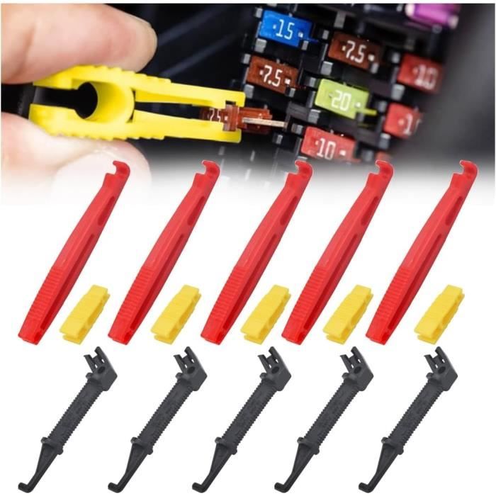 Kit De 15 Extracteurs De Fusibles Pour Voiture - 3 Modèles (rouge, Jaune, Noir) - Outil De Retrait Et D'insertion - Pour Auto, Moto, Quad