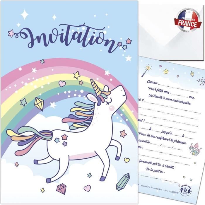 LOLA & LOUIS® • Kit invito completo 10 ospiti ragazze o ragazzi: buste, messaggio segreto da GRATTER, biglietti invito festa pirata caccia al tesoro, adesivi decorativi, monitoraggio inviti