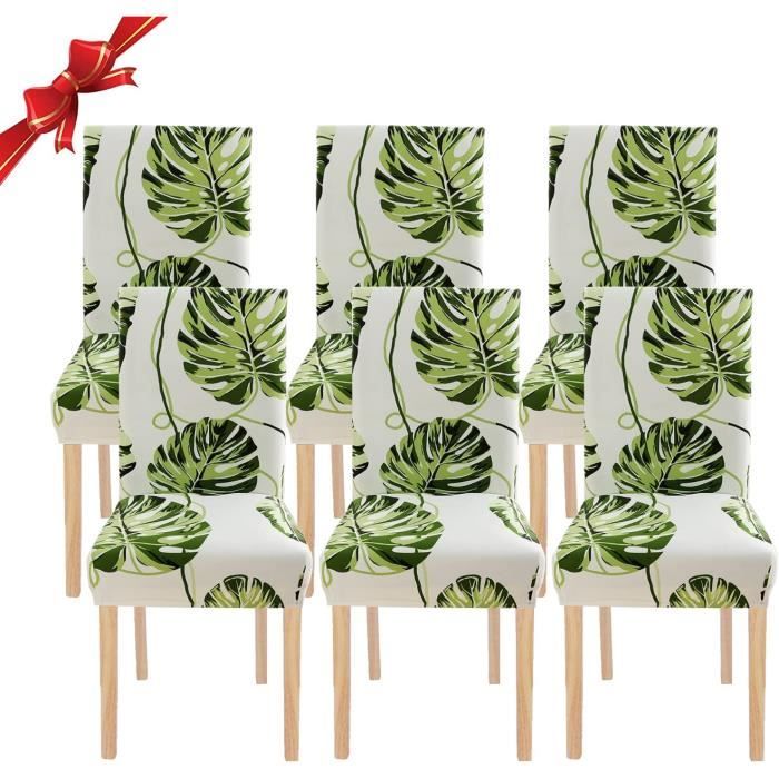 Lot De 6 Housses De Chaise Extensibles - Dossier Haut - Rouge - Salle à Manger - Neuf