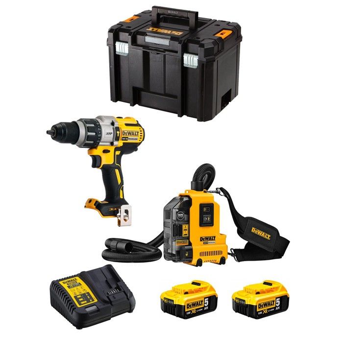 DeWALT Kit DWK225 DCD996 + DWH161 + 2 x 50 Ah + DCB115 + TSTAK VI