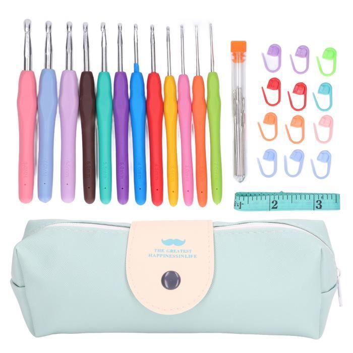 Kit Complet 72 Pièces Aiguilles à Crocheter TIMESETL - Poignées Caoutchouc Et Accessoires