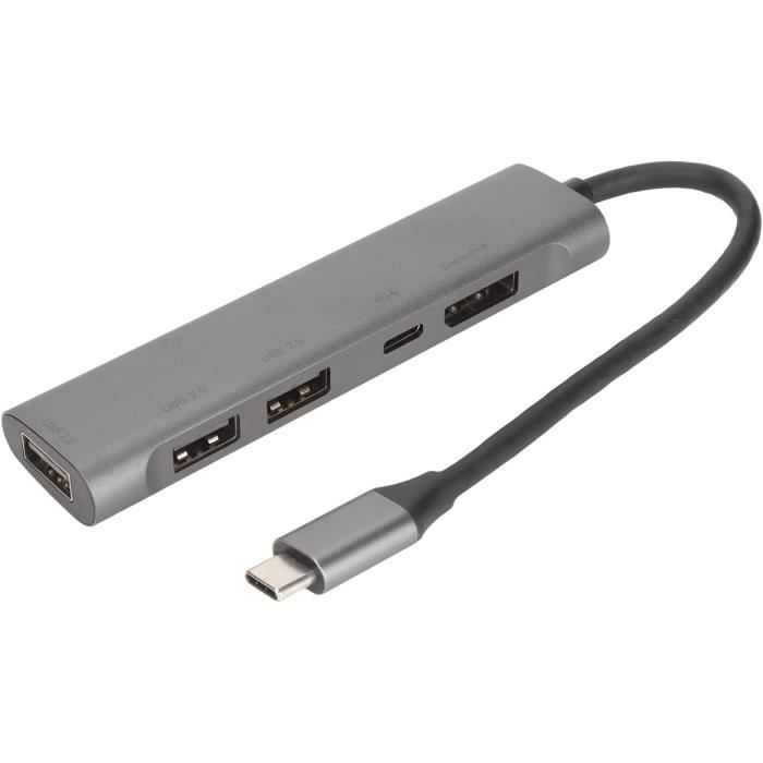 Câble adaptateur USB femelle vers HDMI mâle HDTV Fil de Nylon de taille  portable tressé Support câble de type C Lightning - Cdiscount Informatique