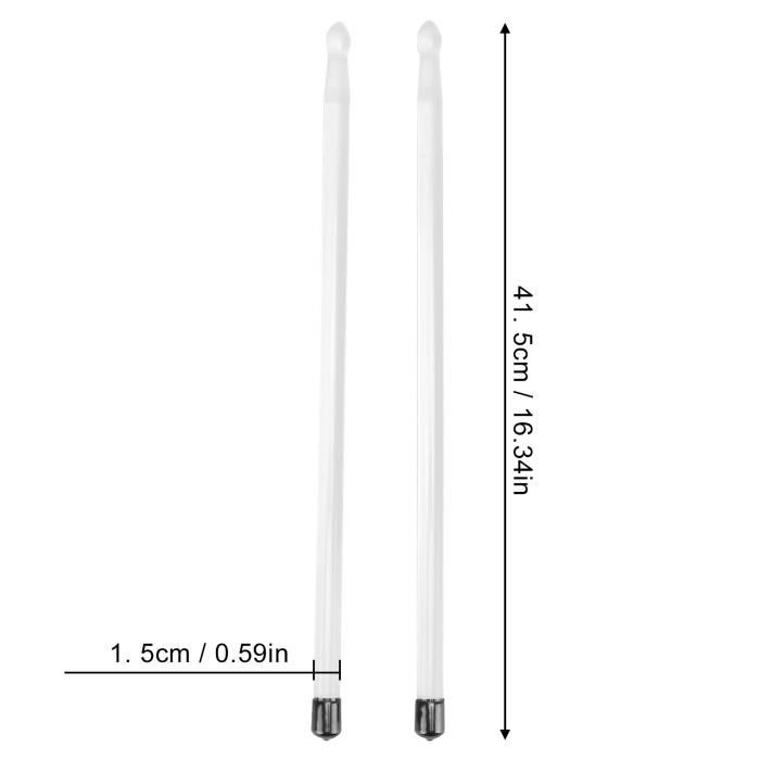 2PCS baguettes lumineuses baguettes de batterie transparentes en acrylique pour la Performance de scène de batterie de Jazz AIM