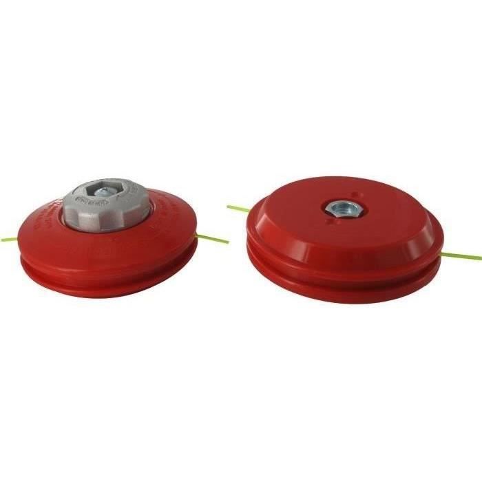 Tête pro 2 fils nylon à bouton métal TECOMEC avec adaptateur M10 X 1,00 FG à déroulement manuel