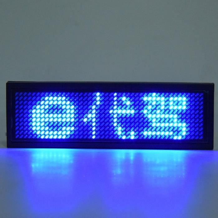 Badge Nominatif LED Bluetooth - Écran Défilant Programmable, 4 Caractères, Rechargeable