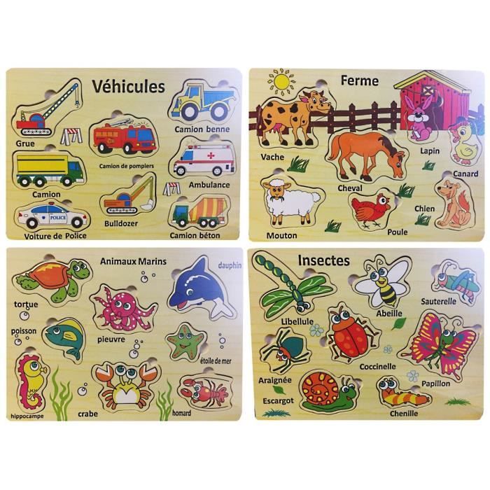 Animaux De La Ferme En Bois Achat Vente Jeux Et Jouets Pas Chers