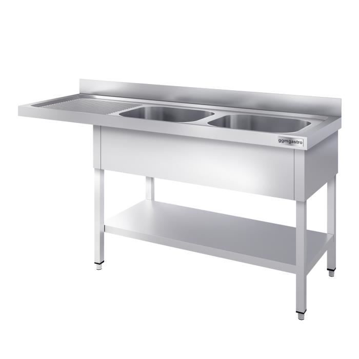 Plonge professionnelle pour cuisine en 1800 x 700 mm - GGMGASTRO