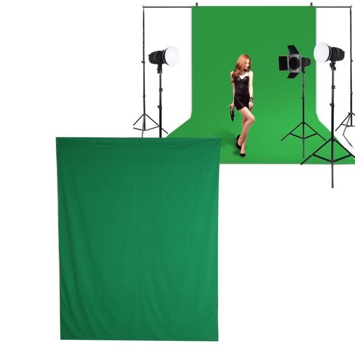 HUHJYUGE Toile De Fond Photo Studio 3x5m, Fond De Photographie Écran Vert, Fond De Photo Pliable, Coton Mousseline, Pour Photographie, Vidéo, Shootings Photo, Télévision