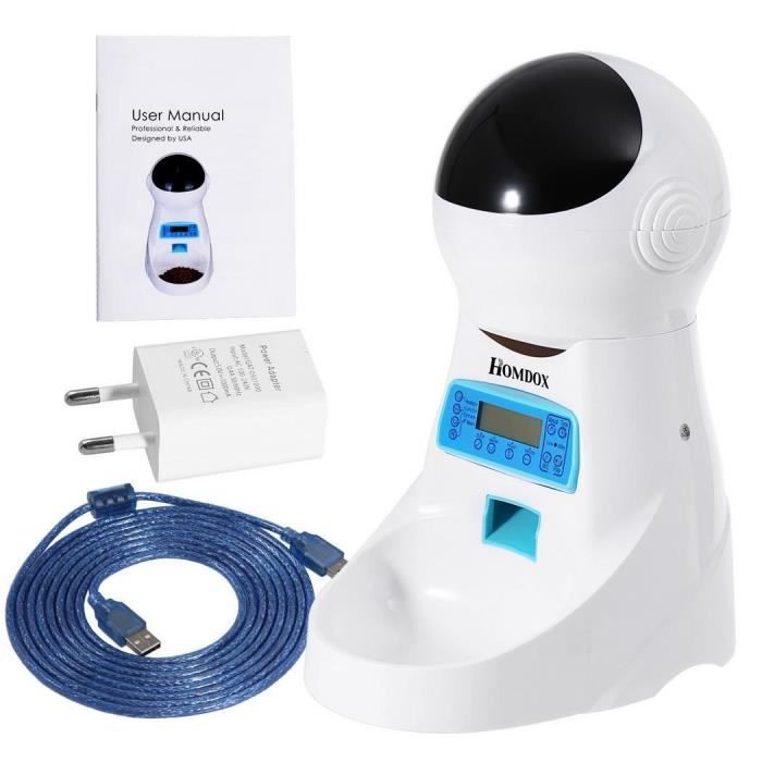 Distributeur Automatique De Nourriture De Croquettes Gamelle Enregistrement Repas Pour Chats Et Chiens 2 5l Euprise Homdox Achat Vente Distributeur D Aliment Distributeur Automatique De Cdiscount