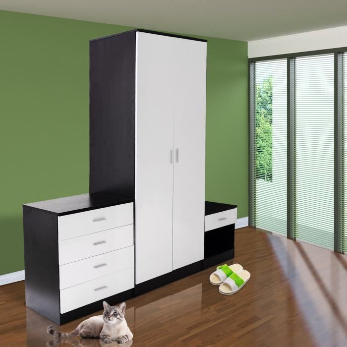 Ensemble De Meuble Pour Chambre Armoire De Rangement 1 Commode 1