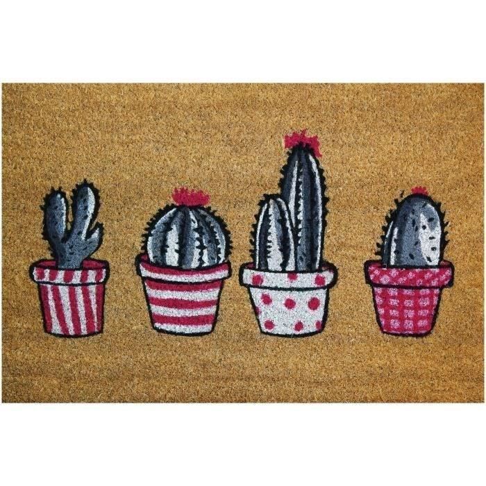 Tapis coco naturel cactus 40x60cm