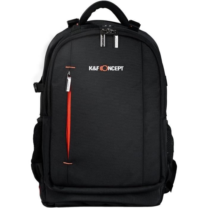 K&F Concept Sac Appareil Photo, Sac Etanche, Sac à Dos Reflex-Ordinateur-Trépied avec Housse pour DSLR Canon Nikon Sony Olympus