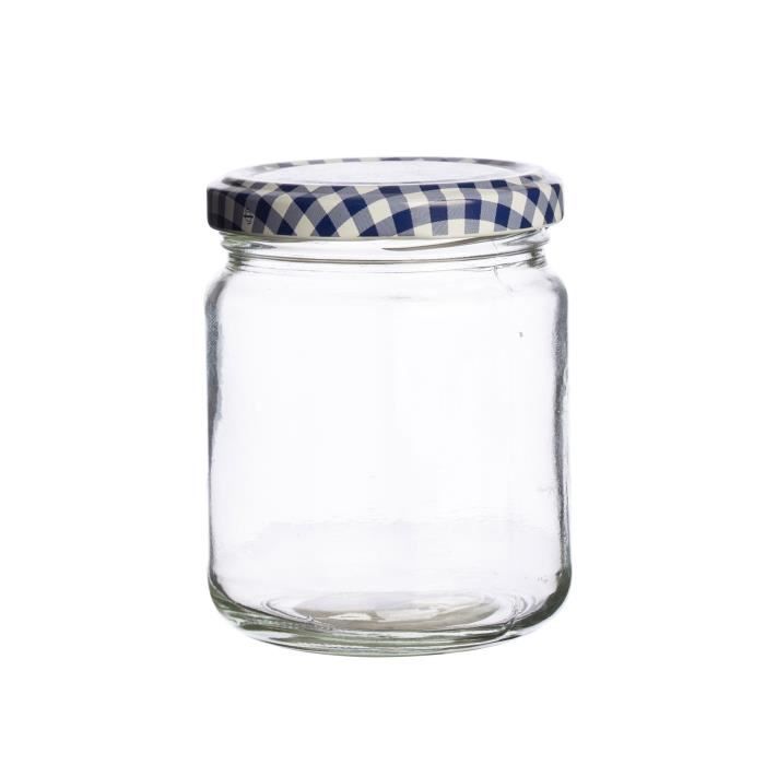 Lot De Bocaux En Verre Pas Cher Lot de 12 pots à confiture en verre avec couvercle à visser vichy Twist