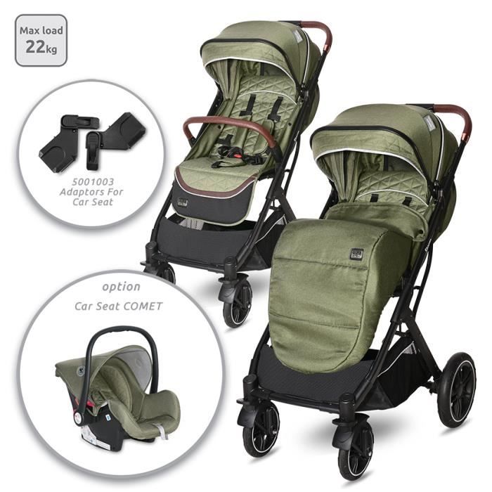 Poussette canne multiposition vertbaudet Easycity kaki