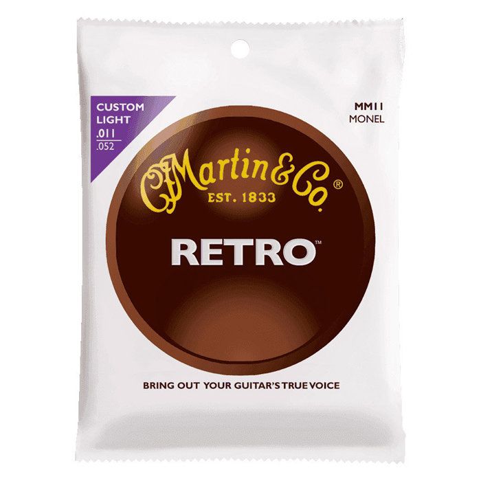 Martin Retro MM11 Custom Light 11-52 : Le jeu de cordes parfait pour votre guitare folk acoustique
