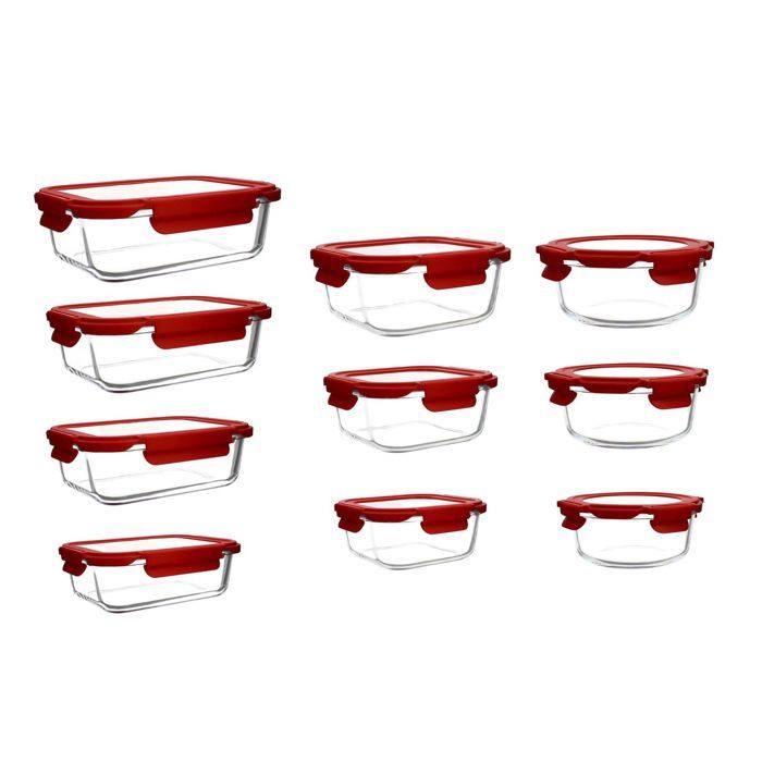 Set Conservation Repas Set De 7 Boîtes Hermétiques En Verre - Rangement Alimentaire Pratique - Micro-ondable Et Lave-vaisselle Boîtes Alimentaires Verre