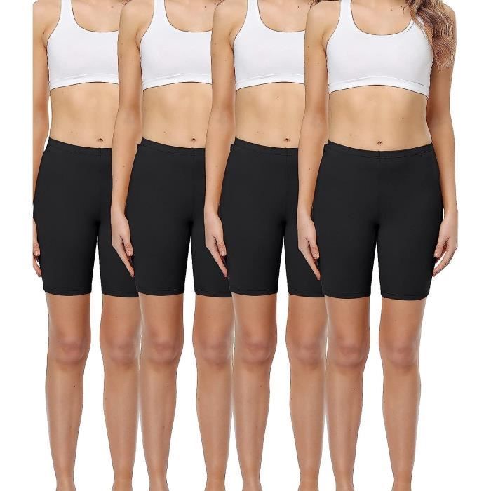 CULOTTE SLIP Panty Coton Cycliste Short Femme Long Culottes Boxer Shorty Legging Boxer Calecon Lot de 4 Noir de Jais Noir de jais Cdiscount Pret a Porter