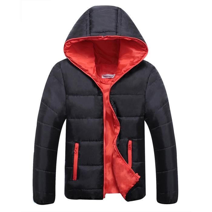 LEOCLOTHODoudoune hommes de Marque À capuche slim Doudoune d'hiver