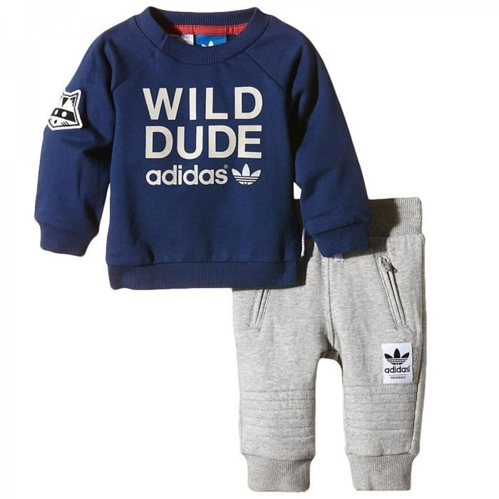 Ensemble De Survetement Adidas Original Magic Forest French Terry Bebe Ab1791 Bleu Cdiscount Sport