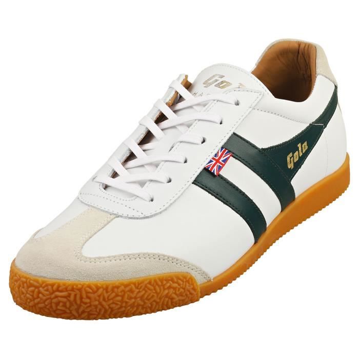 Gola Baskets - Gola - HARRIER ELITE 2 - Homme - Blanc Vert - Cuir - Lacets